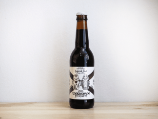 Botella de Cerveza Imperial Stout Rapaces Night Hunters Guineu La Quince Unknown Pleasures